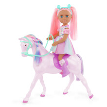 Glitter Girls - 14-inch Doll and Toy Horse - Blue Eyes & Pink Hair - Rainbow Mane & Removable Saddle - Cowgirl Boots  Top Hat & Dress - Toys for