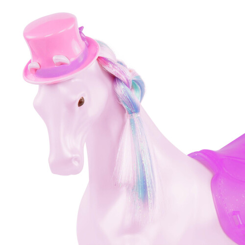 Glitter Girls - Boneca de 14 polegadas e cavalo de brinquedo - Olhos azuis e cabelo rosa - Juba arco-ris e sela removvel - Botas de vaqueira Ca 2