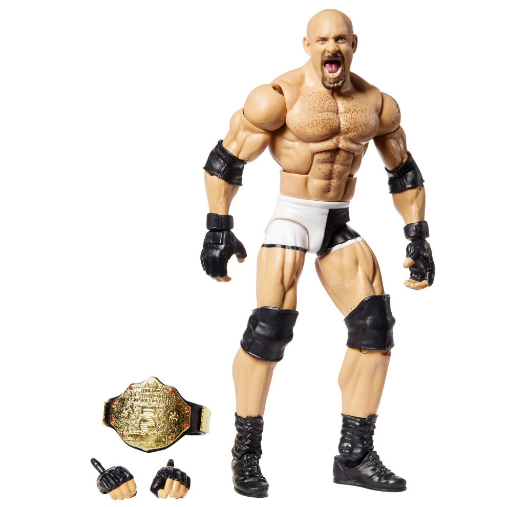 Mattel Wwe Goldberg Elite Series #74 Deluxe Action Figure With Realistic Facial Detailing, Iconic Ring Gear & Accessories
