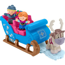 Fisher-Price Little People Toddler Toy Disney Frozen Kristoffs Sleigh Vehicle with Character Figures for Pretend Play Kids Ages 18+ Months