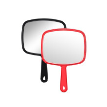 Gladmart Hand Mirror Salon Barber Hairdressing Handheld Mirror with Handle(Square Black and Red 7.4 x 10.3 inches)