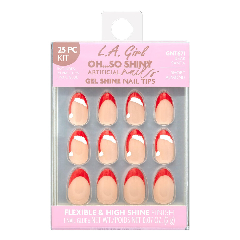 L.a. Girl Oh So Shiny Nail Tips Dear Santa Gnt671g