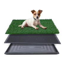 FluffyDream Hondengrasmat met lade 20""x25"""" Kunstgras voor honden Potje Sterk absorptievermogen Hondengrasmat met lade Kattenbak Trainingspad