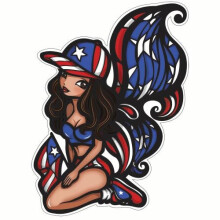 Pilot Automotive GRP-504 Puerto Rico Pin Up Girl Decal - 6""""x8"""" Sheet