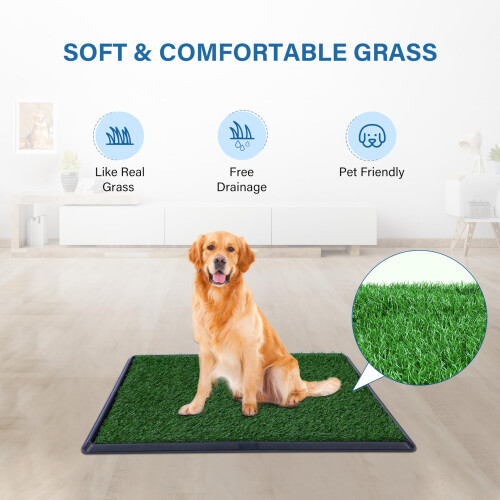 Grama artificial FluffyDream para penico para ces - Almofada de grama de forte absoro de 20 x 25 polegadas Almofada de grama para ces com ban 2