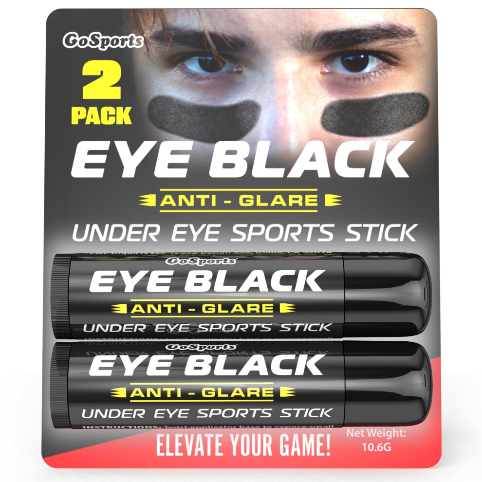 GoSports Anti-Glare Eye Black Stick für Fußball, Baseball, Softball & mehr - 2er Pack