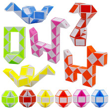 LENDOD 12 Pack 24 Blocks Mini Fidget Snake Cube Mini Twist Puzzle Cubes Magic Speed Cubes Toy for Kids Party Bag Fillers Party Supplies