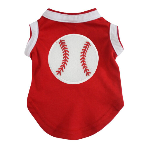 Camicia da cane cucciolo da baseball Petetebella (rosso rosso)