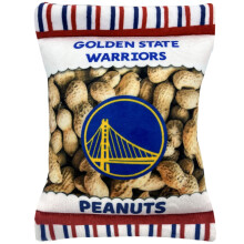 Pets First NBA Golden State Warriors Crinkle FINE Plush Dog & CAT Squeak Toy - Cutest Stadium Peanuts Snack Plush Toy for Dogs & Cats with Inner