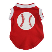 Petitebella Baseball Puppy Dog Shirt (Red Medium)