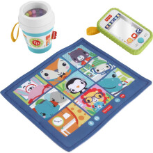 Conjunto de brinquedos Work From Home da Fisher-Price com 3 brinquedos para levar e mordedor para bebs de 3 meses ou mais