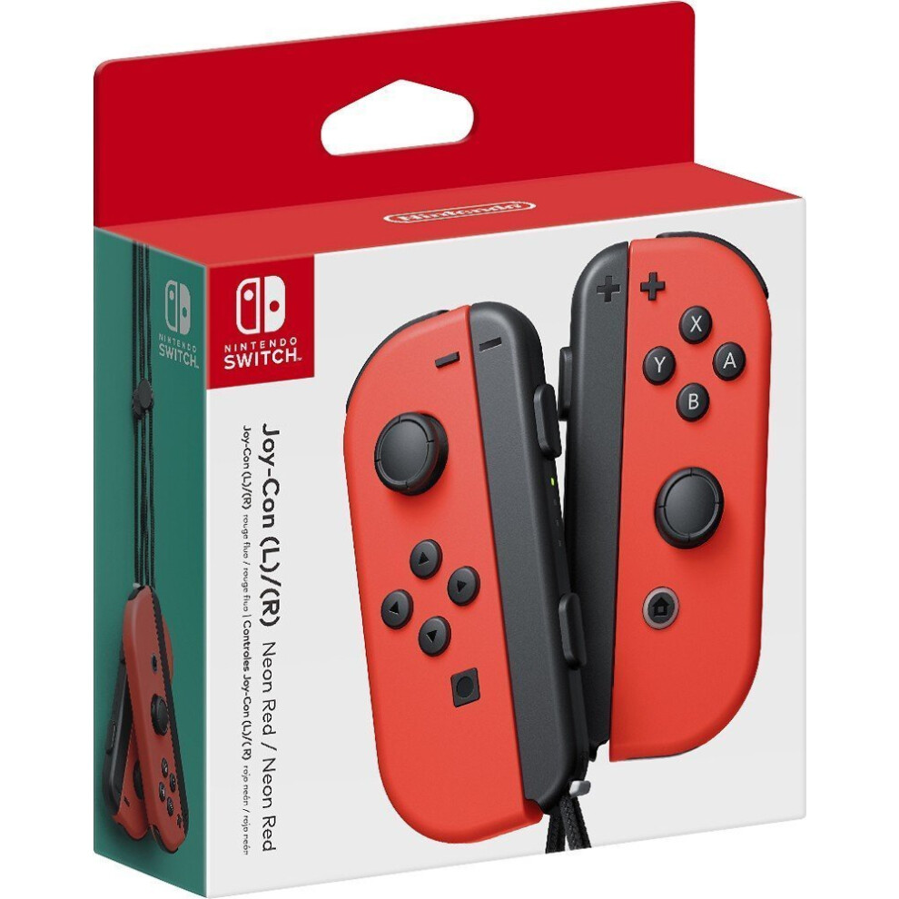 Nintendo Left And Right Joy-Cons (L/R) - Neon (Hac-015/6) (Renewed) Red