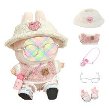 Kleidungsset fr Puppenzubehr (keine Puppe), ses Kawaii-Outfit-Set, 5-teilig, fr 15 cm bis 17 cm groe Puppen, Puppenkleidungsset, Ersatz mit Hut