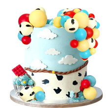 Balls Cake Toppers Blue Orange Birthday Cake Decorations for Baby Shower Birthday Cake Decorating (Cartoon story)