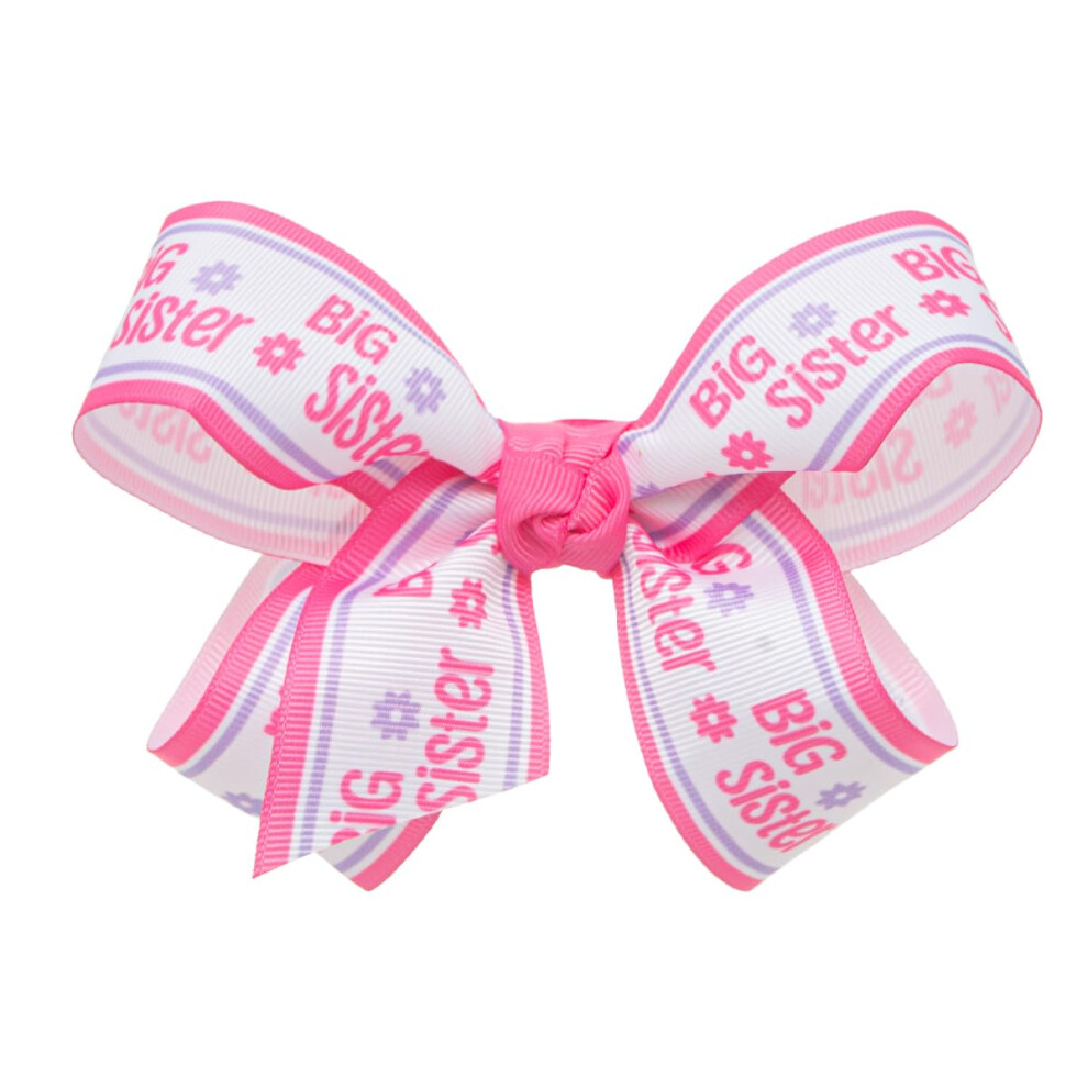 Hairbows.com Hairbows Girls' Grosgrain Hair Bow With Knot Wrap Center, All Ages And Hair Types, 5 Inch, Big Sister