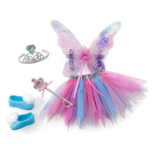 American Girl Welliewishers Accesorios de muecas de 14.5 pulgadas Falda de mariposa y alas con Tutu Crown Cetro para edades de 4+