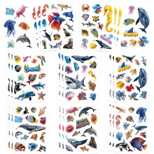 309 Pcs Ocean Animals Stickers Under The Sea Animal Fish Shark Beach Stickers for Craft Supplies Classroom Rewards Ocean Sea Party Decorations