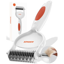 ACE2ACE Pettine Deshedding per Cani Spazzola per Sottopelo per Cani Rastrello per Spargimento Pelo Lungo Rimuovi Nodi Grovigli e Pelo Arruffato S