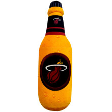 Pets First NBA Miami Heat Beer Bottle Plys Hund & CAT Squeak Toy - S?deste Stadium SODA Bottle Snack Plys leget?j til hunde og katte med indre sq