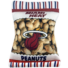 Pets First NBA Miami Heats Crinkle FINE Plush Dog & CAT Squeak Toy - Cutest Stadium Peanuts Snack Plush Toy for Dogs & Cats with Inner Squeaker &