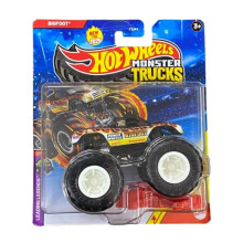 Truck a ruote Hot Monster Bigfoot Leading Leading Legends Series Vehicast con auto schiacciata 1/7