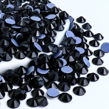 Towenm SS30 6,5 MM Hotfix Krystaller Glas Rhinestone Flatback Hot Fix Runde ?delstene Krystalsten til t?jh?ndv?rk (Jet Black 288 stykker)