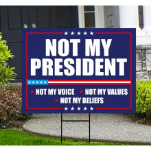 Not My President Yard Sign - Resist Hate Lawn Sign Anti-Trump Sign Modst Racisme Modst Fascisme Yard Sign with Metal H-Stake VP14158