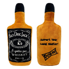 Huxley & Kent koirille - Bad Dog Jack's Whisky (suuri) - Power Pehmo Funny Dog Toy with Squeaker - Hauska kestävä ja turvallinen - H&K Squeaky