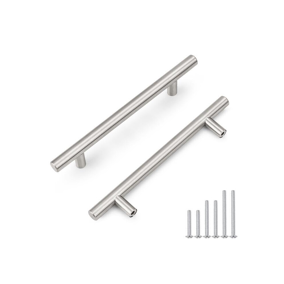 Probrico 10 pack 128 mm (5 pouces) Centres de trous Brackaged Nickel Cabinet Handles en acier inoxydable Doits de tirage de longueur 192 mm (7,5