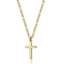 Collana a croce di Joxevyia per uomini lucidati 14k in oro inossidabile inossidabile in acciaio inossidabile a ciondolo a ciondolo Figaro Catena di F