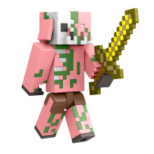 Mattel Minecraft Craft-A-Block Zombie Figure  Authentic Pixelated Video-Game Character  Action Toy to Create  Explore and Survive  Collectible Gi