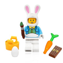 LEGO Holiday Minifigure - Easter Bunny met accessoires (eiermandverschroefborstel wortel en chocoladereep)