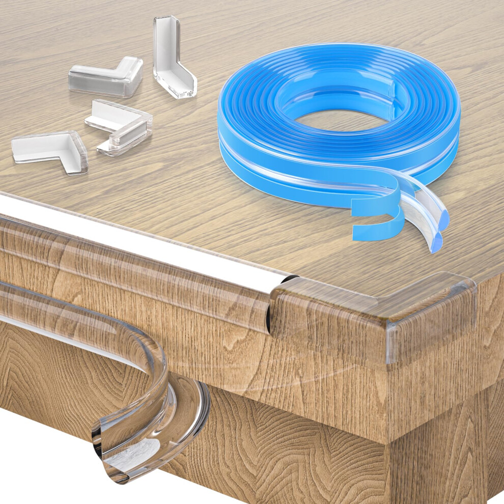 Corner Protector Baby Proofing Clear Corner Protectors Furniture Corner Guard & Edge Safety Bumpers 16.4(5M) Soft Edge Protector With Upgraded Pre-Ta Homrealm