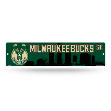 Rico Industries NBA Basketball Milwaukee Bucks Straenschild aus Kunststoff, 10,2 x 40,6 cm