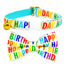 Alles Gute zum Geburtstag Katzenhalsband Fliege mit Glckchen Hochzeits-/Geburtstagskatzenzubehr