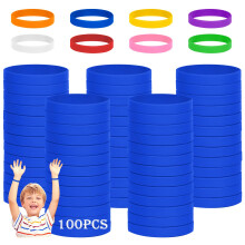 THXIY 100 STK Silikone gummiarmb?nd Armb?nd Armb?nd Armb?nd Armb?nd til b?rn Ungdom Teenagere Drenge Gilrs B?rns Bulk Armb?nd Event Bands 6,3'' A