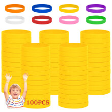 THXIY 100 STK Silikone gummiarmb?nd Armb?nd Armb?nd Armb?nd Armb?nd til b?rn Ungdom Teenagere Drenge Gilrs B?rns Bulk Armb?nd Event Bands 6,3'' A