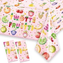 2 peas Toalha de mesa Twotti Frutti Frutas de vero Capas de mesa de dois anos para Luau Frutas Limo Melancia Abacaxi Morango Tema Meninas Supr