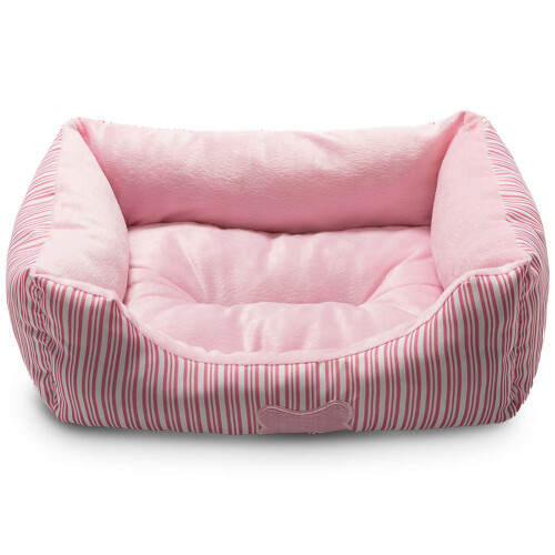 Cama de Cão e Gato Hollypet TC Tecido Plush Auto-Aquecida, Rosa