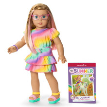 American Girl Summer McKinny Girl of the Year 2025 Mueca de 18 pulgadas y diario con cabello rubio de fresa y ojos azules de 6+