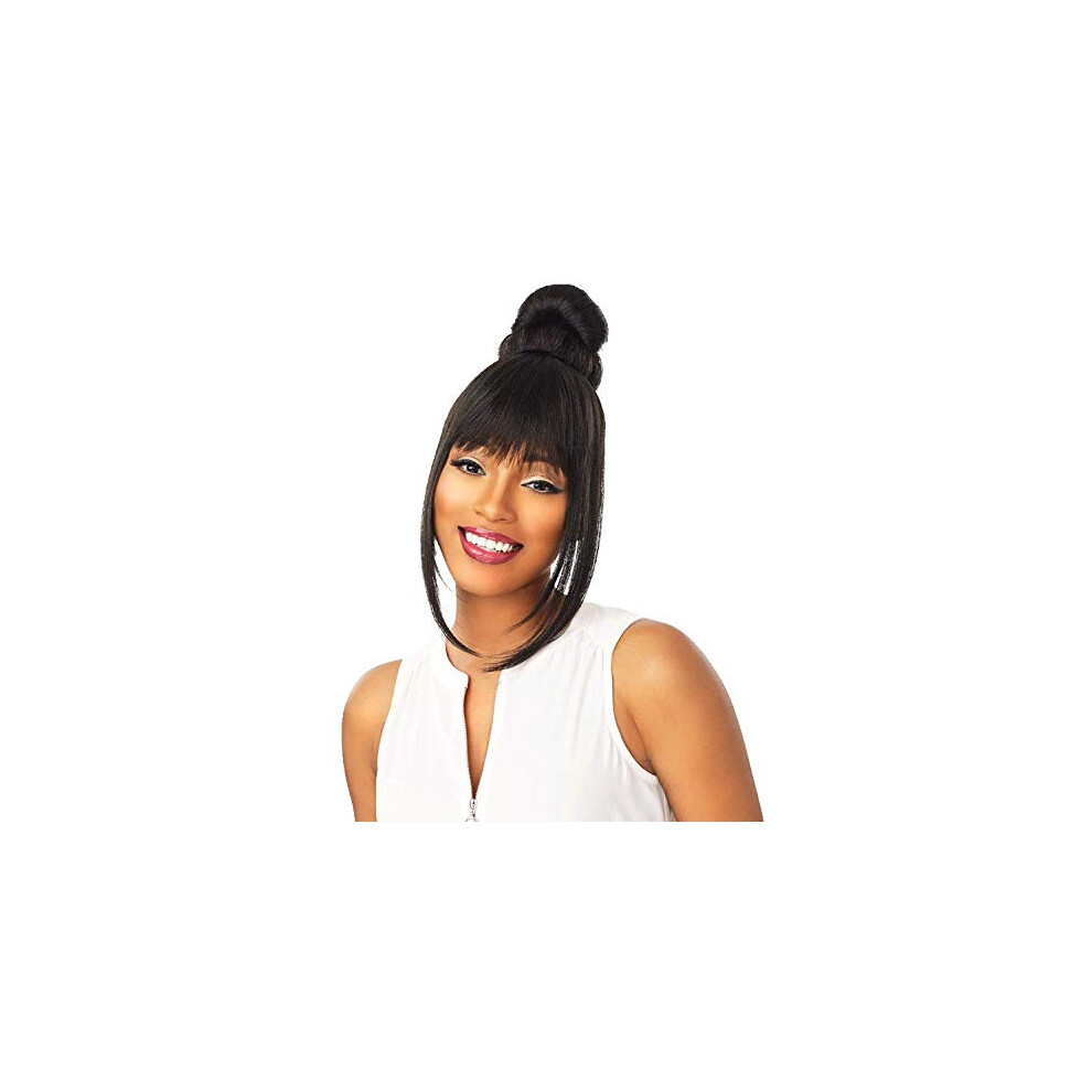 Sensationnel Unisex Synthetic Hair Instant Bun With Bangs Dani (Color 1B)