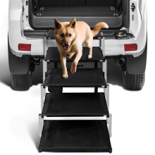 Extra bred hundtrappa fr bil - hopfllbara ramper med halkfri yta Brbara trappsteg fr bilar SUV:ar Lastbilar stder upp till 250 pund
