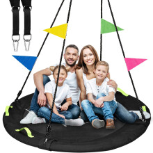 HeyZoo Tr?gynge 60 tommer st?rre underkopgynge til hele familien 900lbs v?gtkapacitet med justerbare h?ngestropper til udend?rs bagg?rdsgaver til