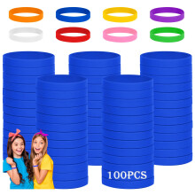 THXIY 100 Stck Silikon-Gummi-Armbnder, Armbnder, Armbnder fr Kinder, Jugendliche, Teenager, Jungen, Gilrs, Kinder-Groarmbnder, Event-Bnder, 1