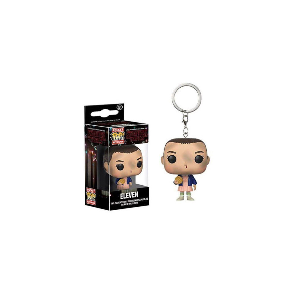(Eleven With Eggos Short Hair Ver)Funko Pocket Pop Keychain Gift Stranger Things Eleven Pvc Vinyl Figure Keyring