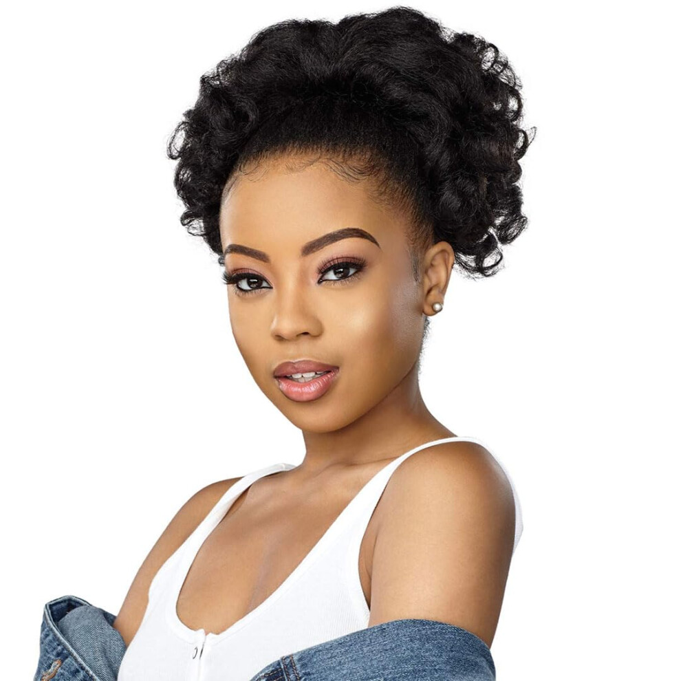 Sensationnel Unisex Curls Kinksandco Ponytails - Top Lady Instant Weavedrawstring Pony Updo For Natural 3C To 4C Hair Textures (T1b/27)