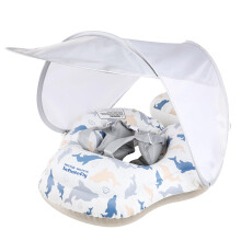 INFLATEFLY Babyzwembad Float met Zonnekap Opblaasbare Peuter Zwemfloat met Antikantelaar Staart