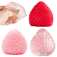 3 Stuks Handgemaakte Taba Squishy Aardbei Kawaii Stressverlicht Toys - Super Zachte Squishies voor Kinderen en Volwassenen