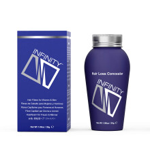 INFINITY Hair Fibers Black fr dnner werdendes Haar fr Frauen und Mnner  100 % nicht nachweisbares, haaraufbauendes Faserpulver  kaschiert Haara