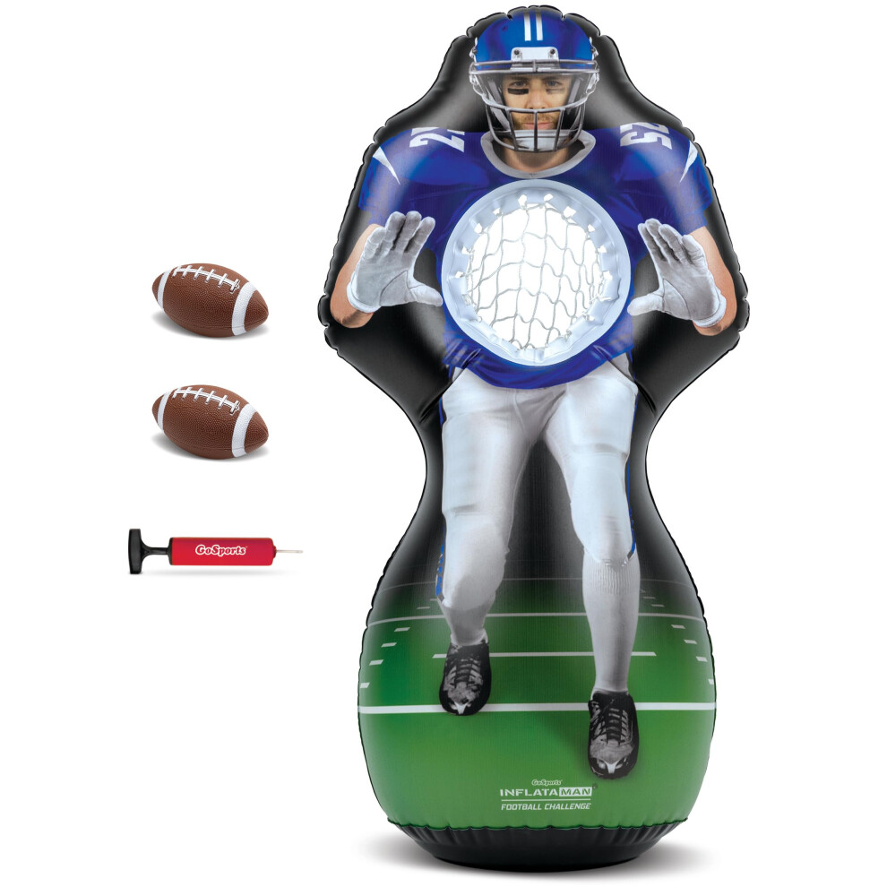 GoSports Football Toss Game for Kids - 4 ft Inflatable Receiver Touchdown Toss Game